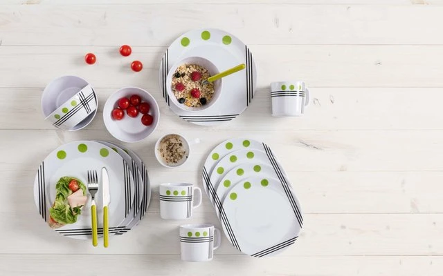 Berger Dots Melamin Geschirr-Set 16-tlg. Blau 1 Berger Dots Melamin Geschirr-Set 16-tlg. Blau