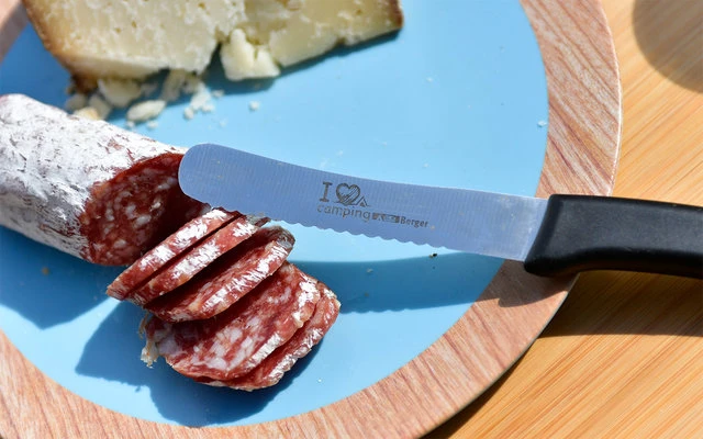 Berger Frühstücksmesser I Love Camping Rot 1 Berger Frühstücksmesser I Love Camping Rot