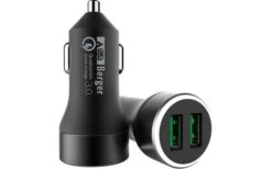 Berger USB-Dual KFZ Schnellladegerät 12 V / 24 V 3 A